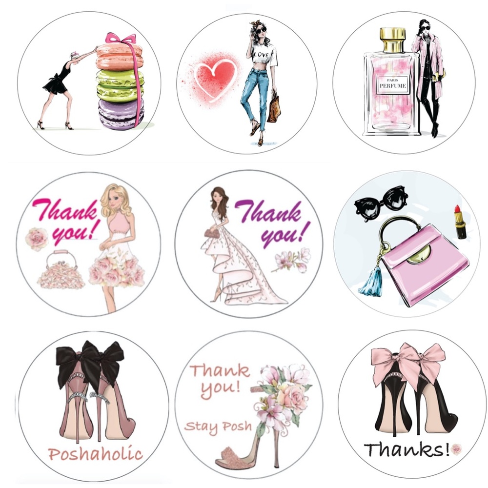 Posh Sticker Seals Fashion Girl Stickers Fashion Shoes Stickers Handbag Stickers